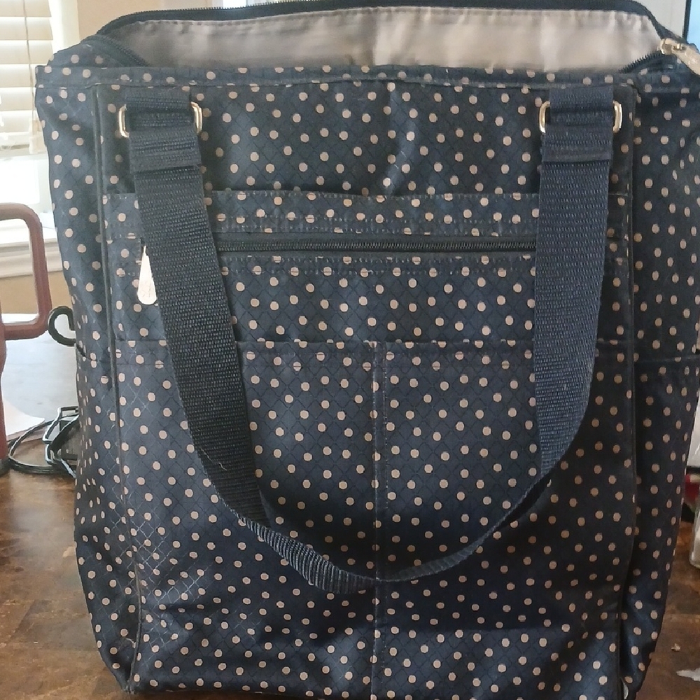 Thirty-One Navy Tote with White Dots
